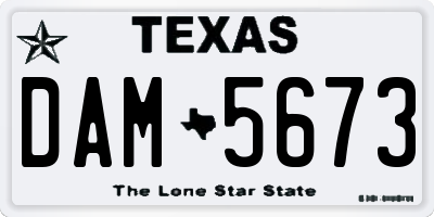 TX license plate DAM5673