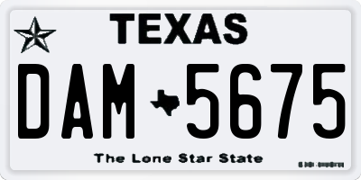TX license plate DAM5675