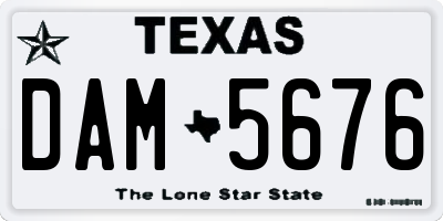 TX license plate DAM5676