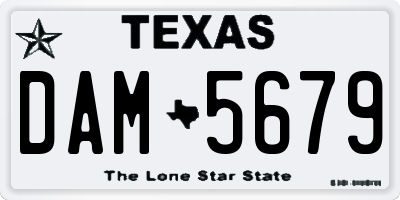 TX license plate DAM5679
