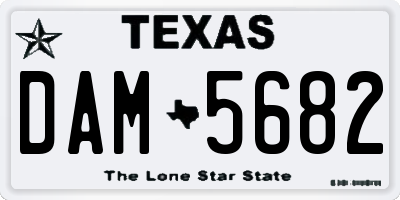 TX license plate DAM5682