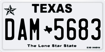 TX license plate DAM5683