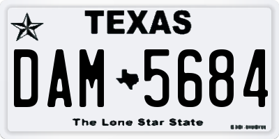 TX license plate DAM5684