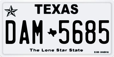 TX license plate DAM5685