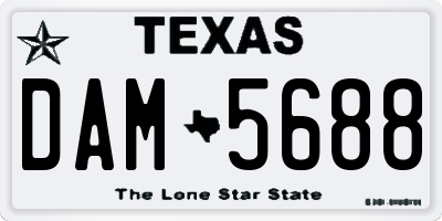 TX license plate DAM5688