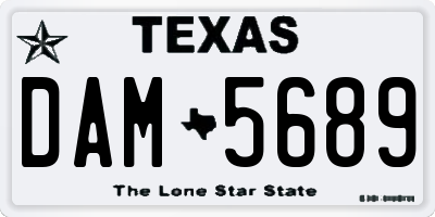 TX license plate DAM5689