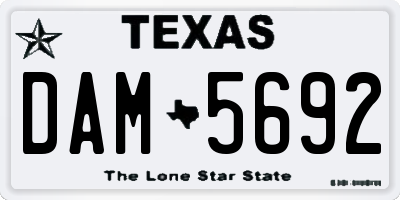 TX license plate DAM5692