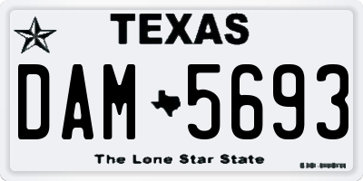 TX license plate DAM5693