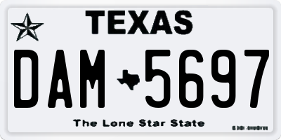 TX license plate DAM5697