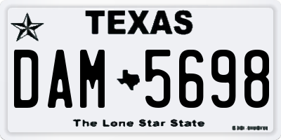 TX license plate DAM5698