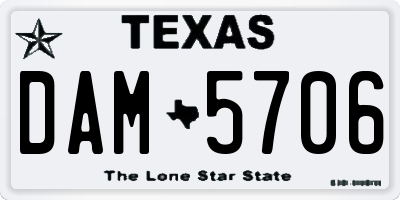 TX license plate DAM5706