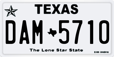 TX license plate DAM5710