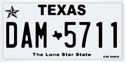 TX license plate DAM5711