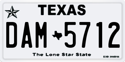 TX license plate DAM5712