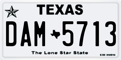TX license plate DAM5713