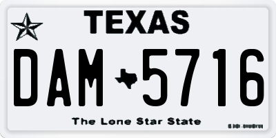 TX license plate DAM5716