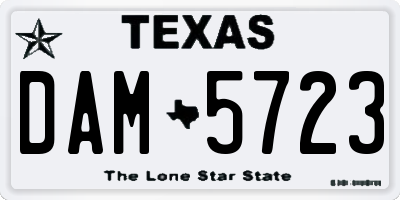 TX license plate DAM5723