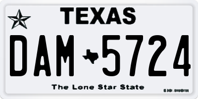 TX license plate DAM5724