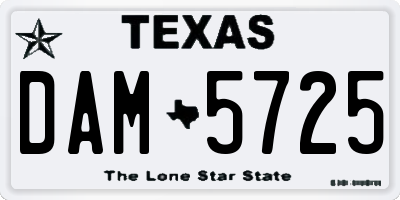 TX license plate DAM5725
