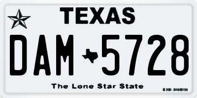 TX license plate DAM5728