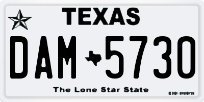 TX license plate DAM5730