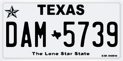 TX license plate DAM5739