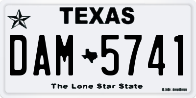 TX license plate DAM5741