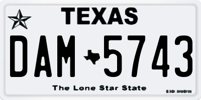 TX license plate DAM5743