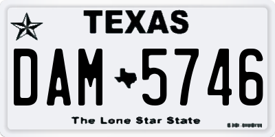 TX license plate DAM5746