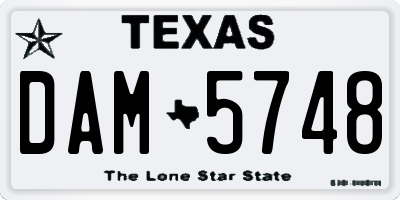 TX license plate DAM5748