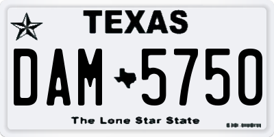 TX license plate DAM5750