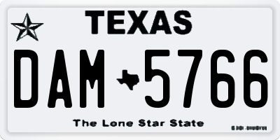 TX license plate DAM5766