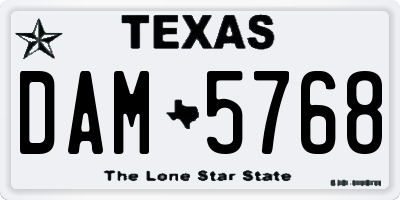 TX license plate DAM5768