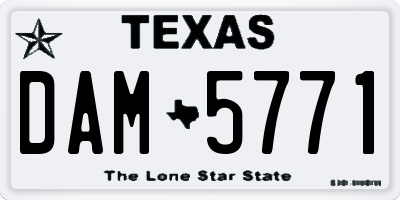 TX license plate DAM5771