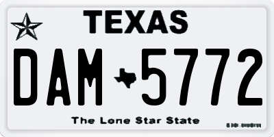 TX license plate DAM5772