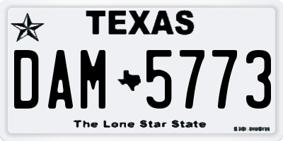 TX license plate DAM5773