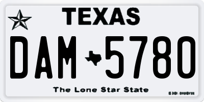 TX license plate DAM5780