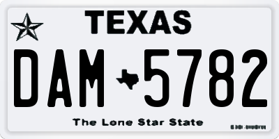TX license plate DAM5782