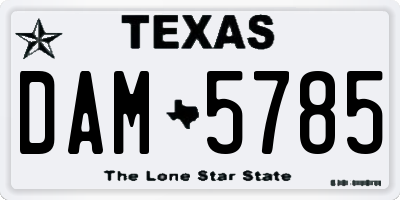 TX license plate DAM5785