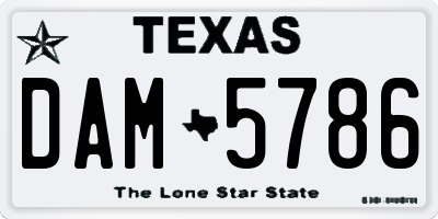 TX license plate DAM5786
