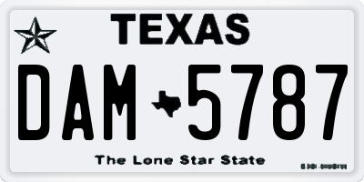 TX license plate DAM5787