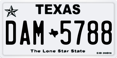 TX license plate DAM5788