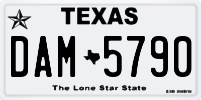 TX license plate DAM5790