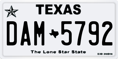 TX license plate DAM5792