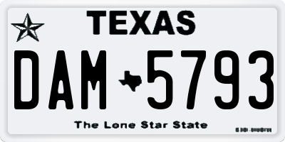 TX license plate DAM5793