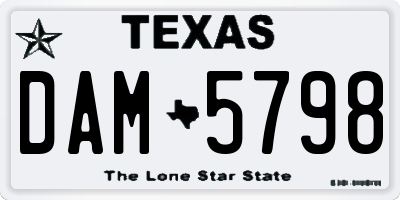 TX license plate DAM5798