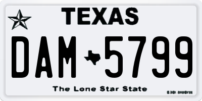 TX license plate DAM5799