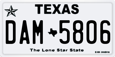 TX license plate DAM5806