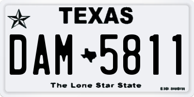 TX license plate DAM5811