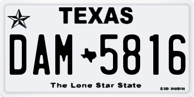 TX license plate DAM5816